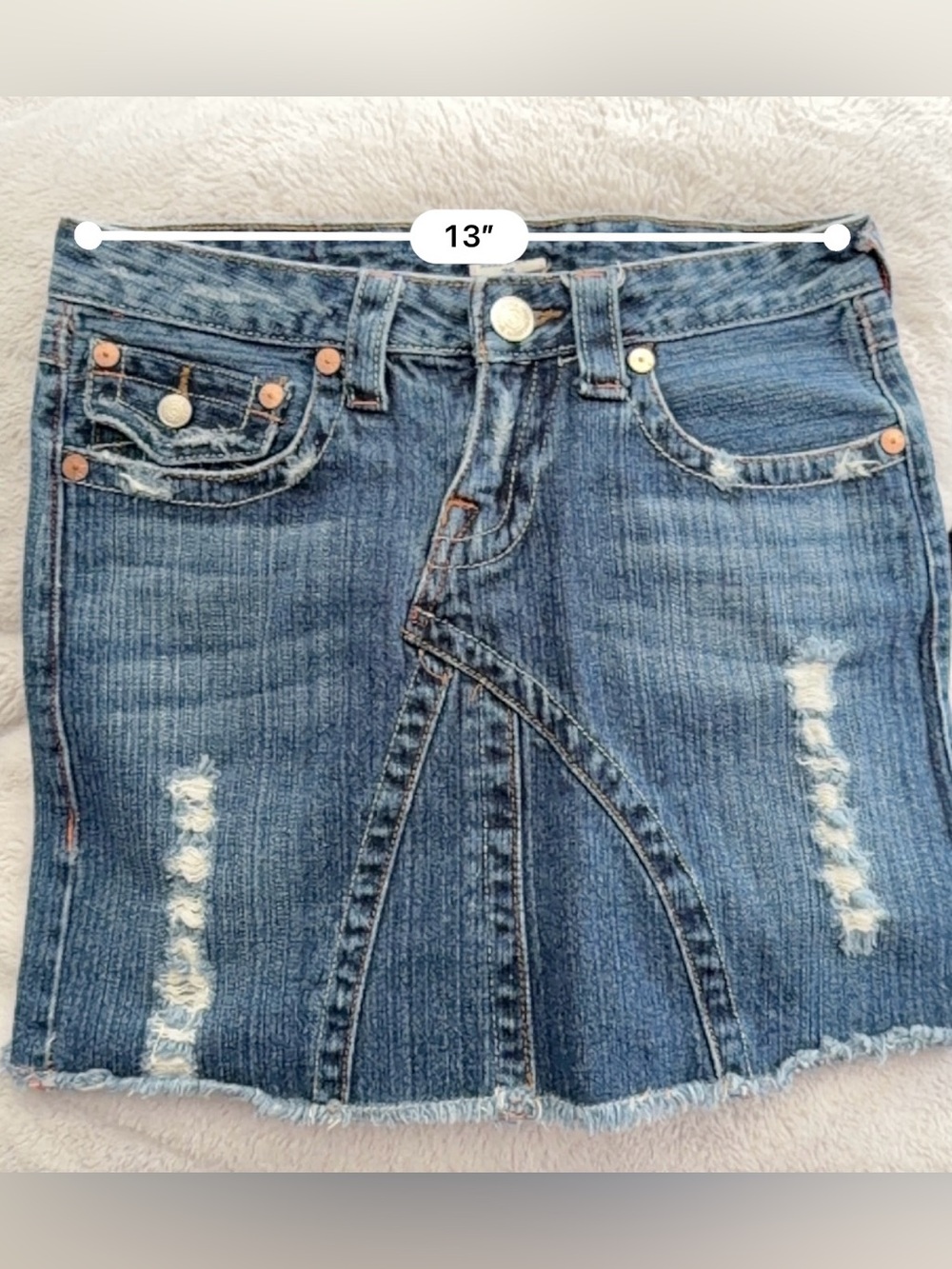 True Religion Denim Frayed Mini Skirt - Picture 7 of 7